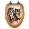 Dual Horse Wood Toilet Seats