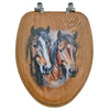Dual Horse Wood Toilet Seats