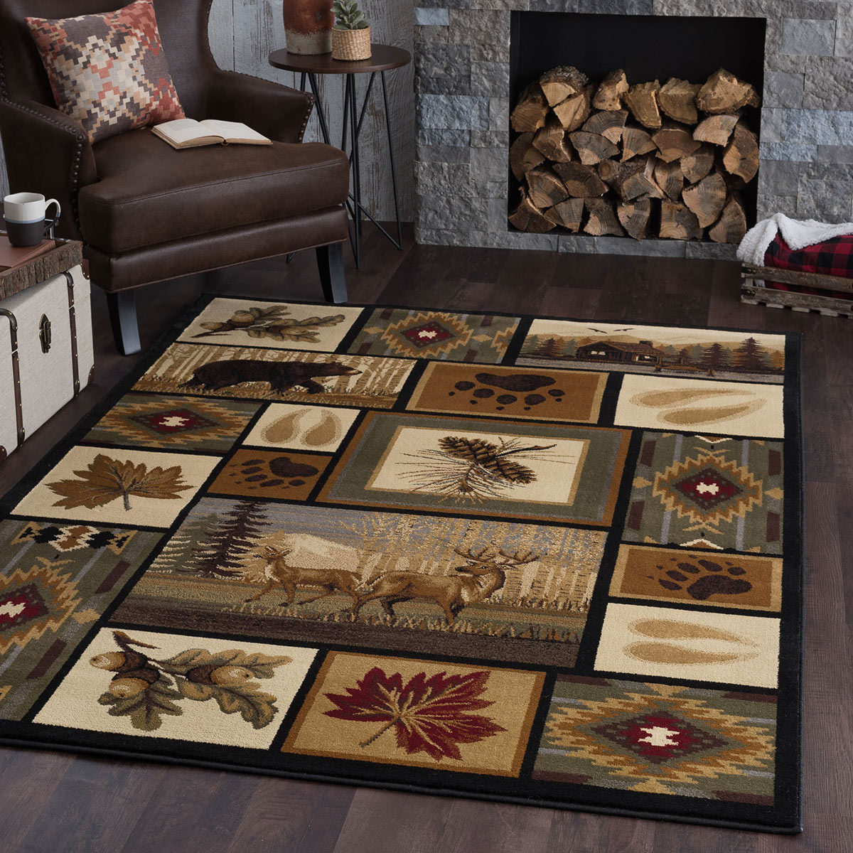 Forest Collage Rug - 8 x 10