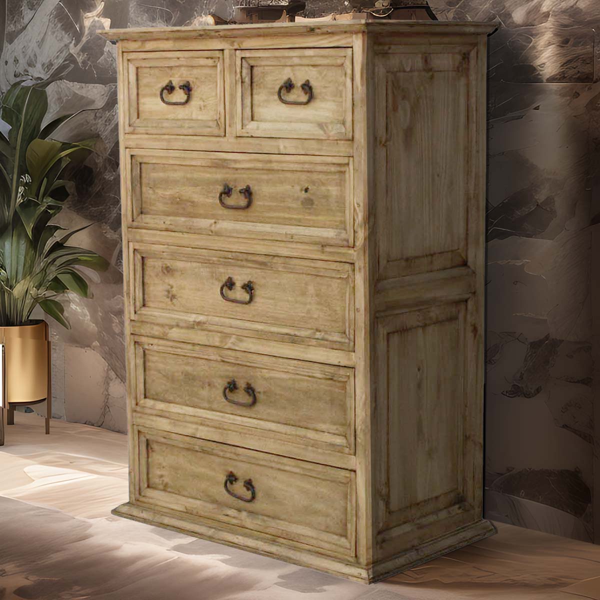 Frankie Honey 6-Drawer Chest