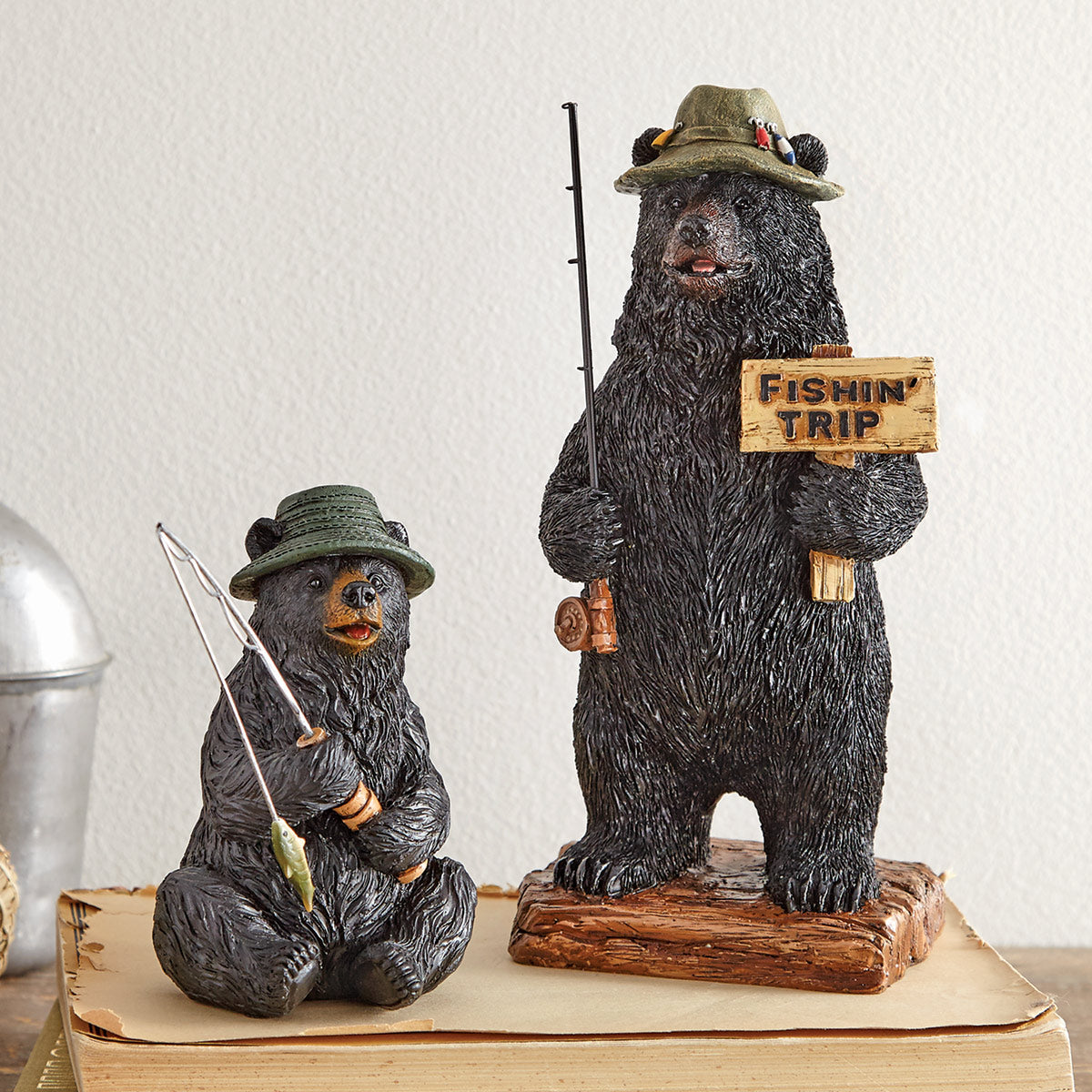 Gone Fishing Bear Sculptures
