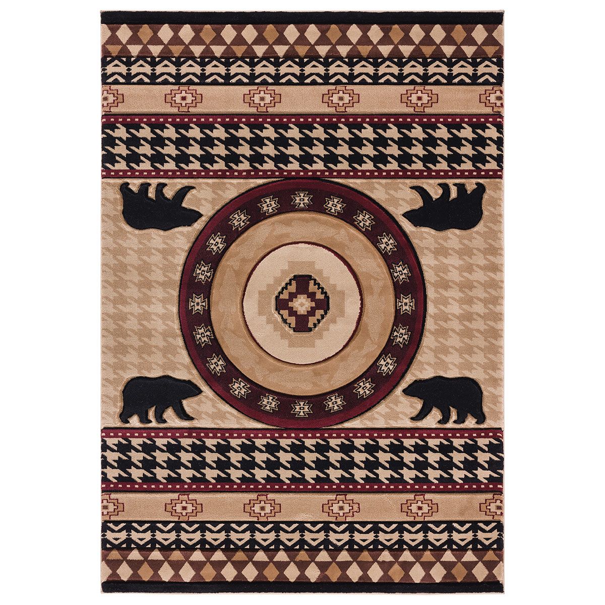 Houndstooth Bear Rug - 2 x 3