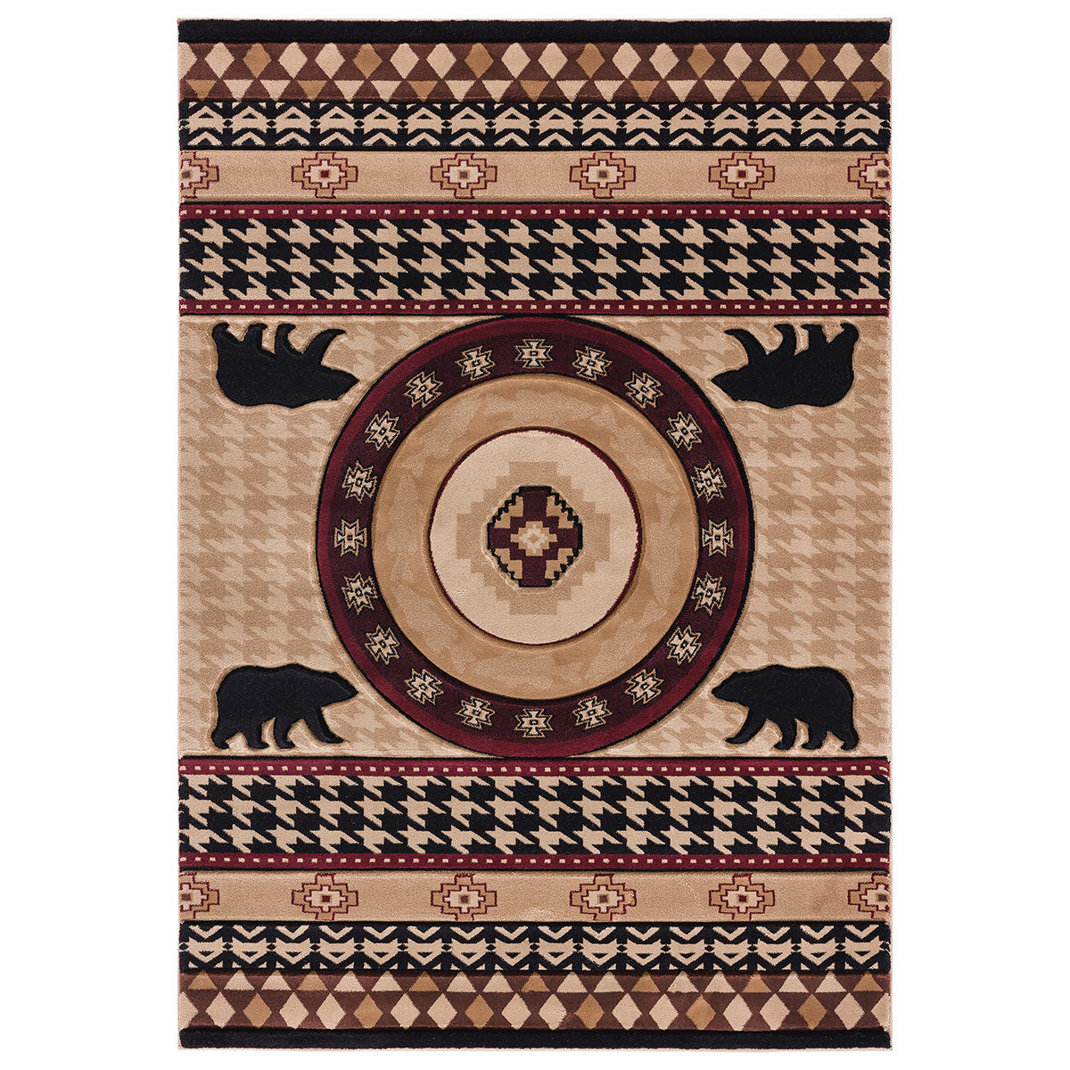 Houndstooth Bear Rug - 8 x 11