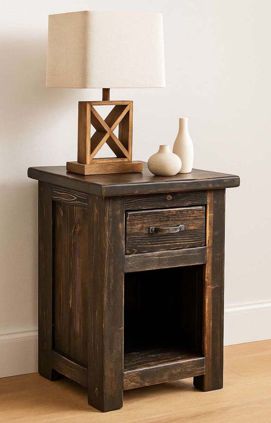 Lima Live Edge 25 Inch Nightstand with Iron
