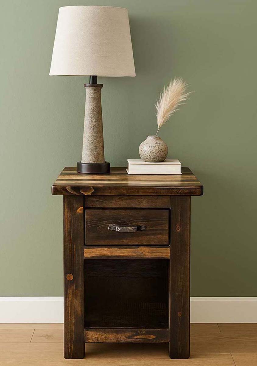 Lima Live Edge 30 Inch Nightstand with Iron