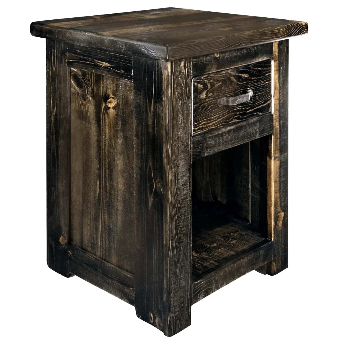 Lima Live Edge 30 Inch Nightstand with Iron