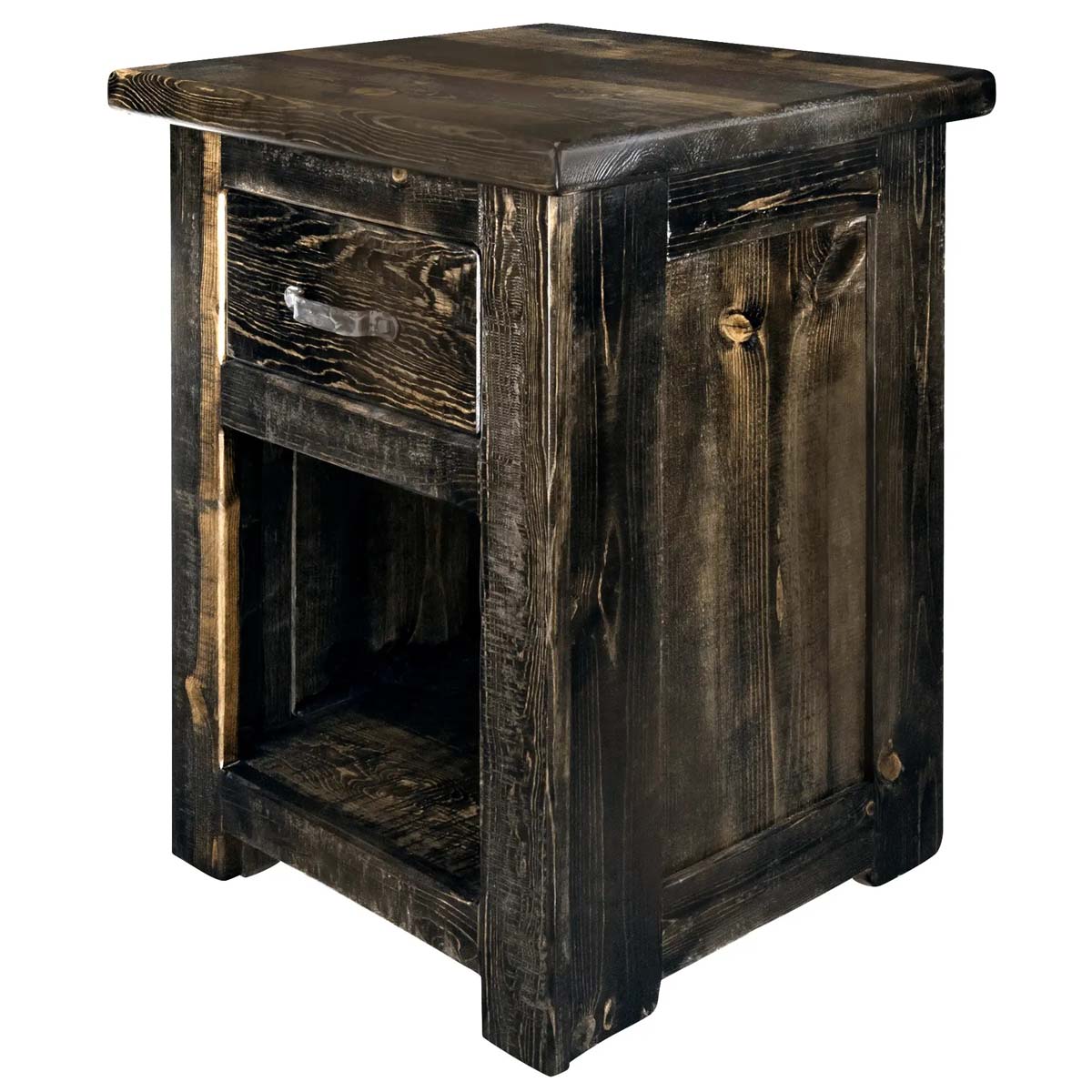 Lima Live Edge 30 Inch Nightstand with Iron