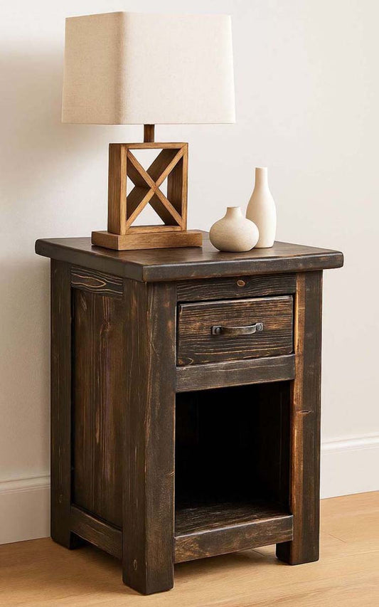 Lima Live Edge 30 Inch Nightstand with Iron