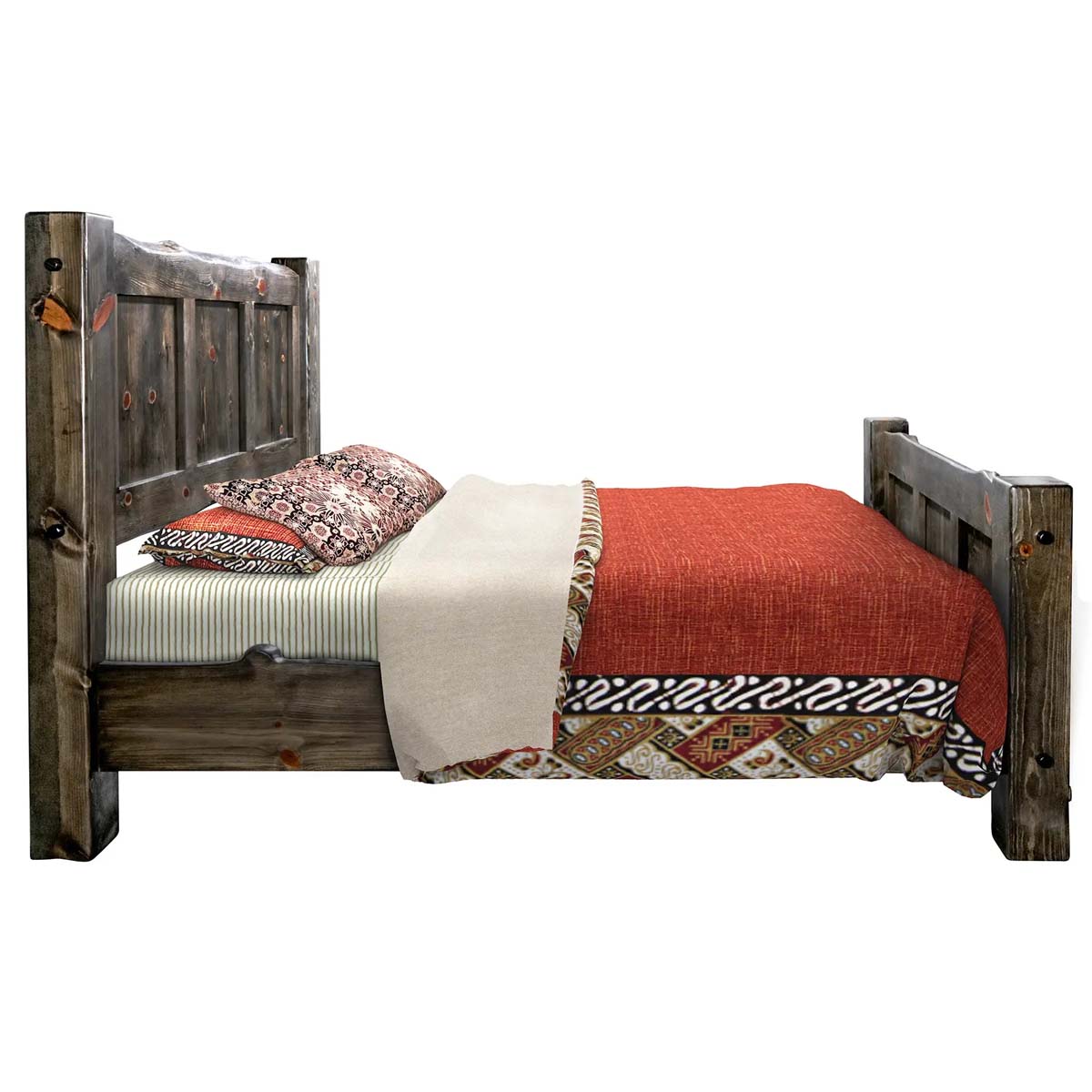 Lima Live Edge Bed with Jacobean Stain