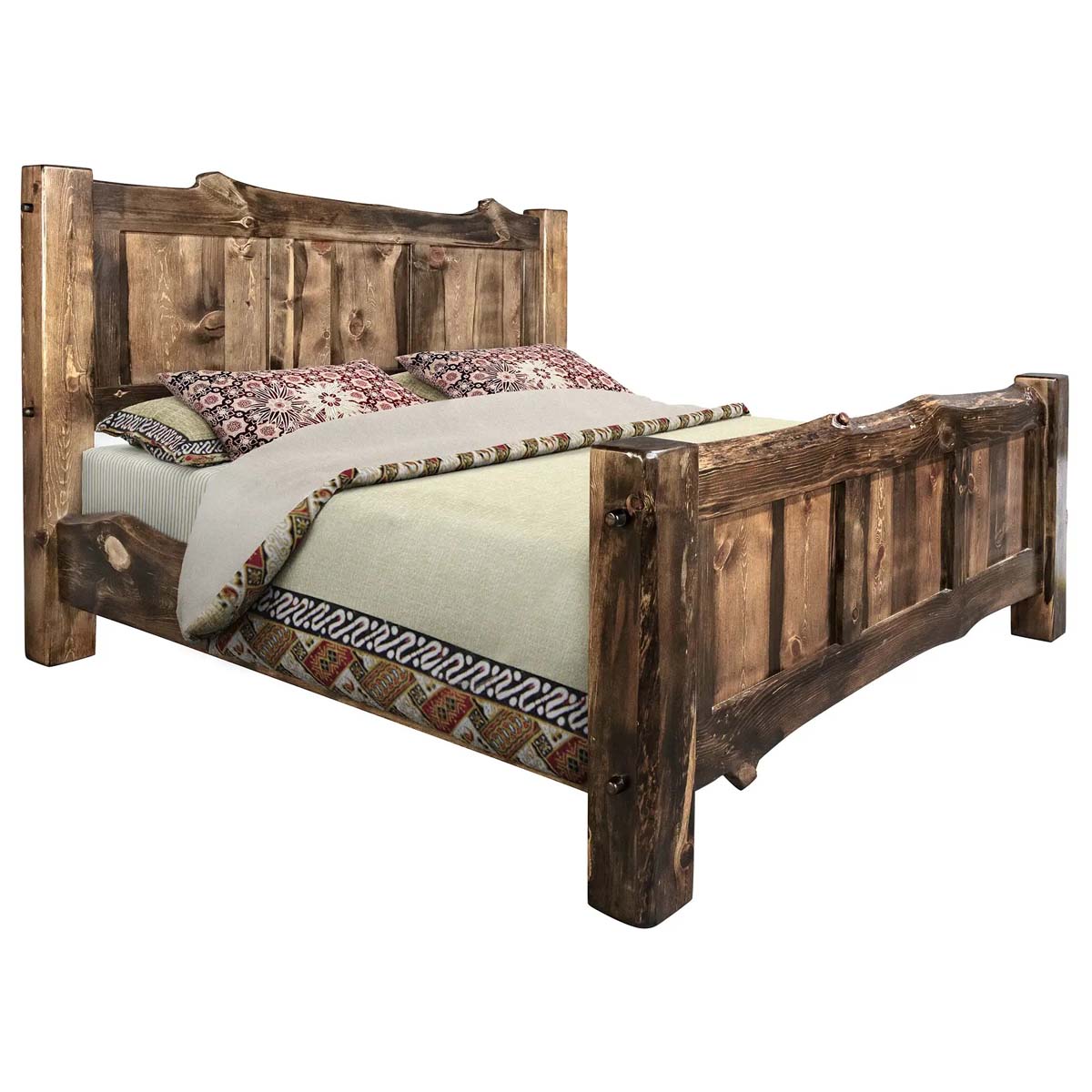 Lima Live Edge Bed with Provincial Stain