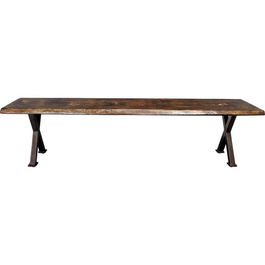 Lima Live Edge Bench with Forged Iron Legs