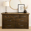 Lima Sawn 7 Drawer Dresser with Iron