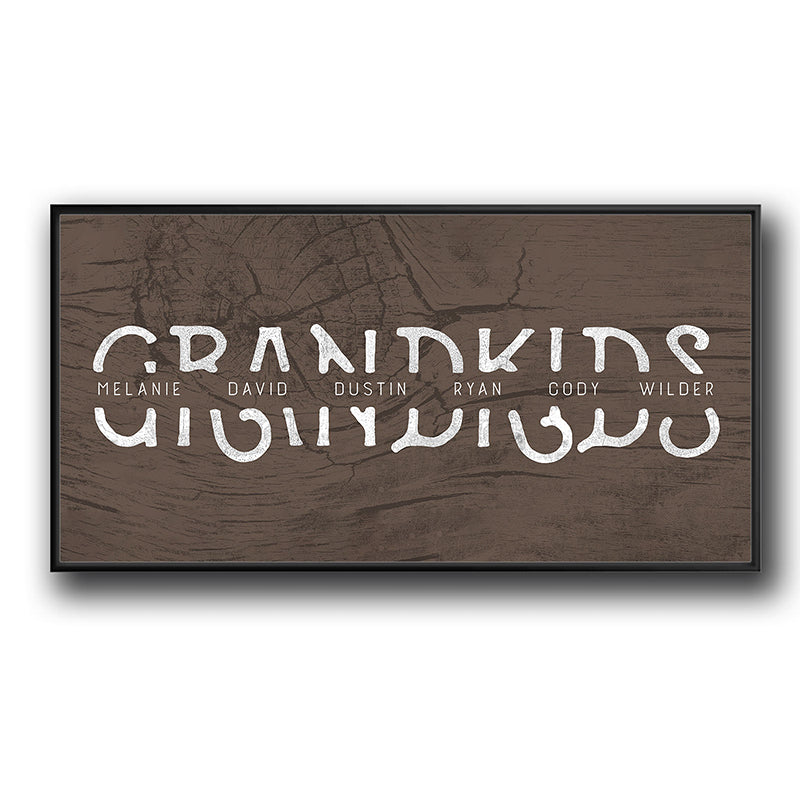 Lodge Grandkids Personalized Canvas Art