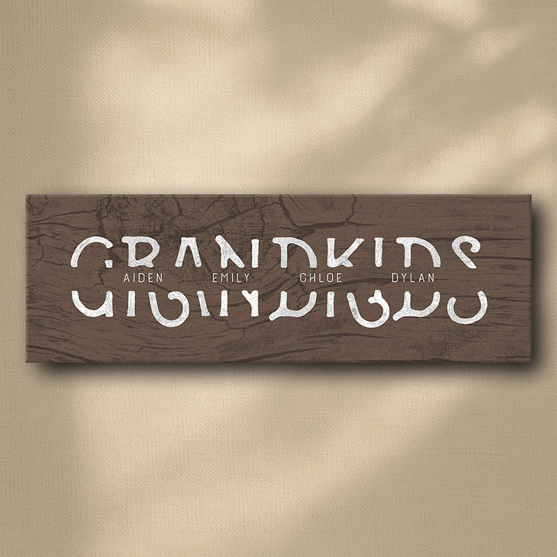 Lodge Grandkids Personalized Canvas Art