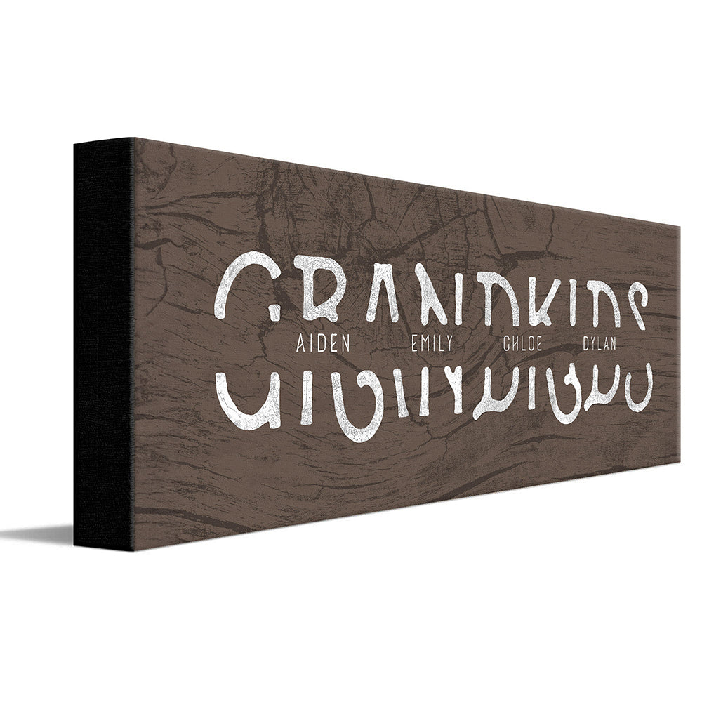 Lodge Grandkids Personalized Canvas Art