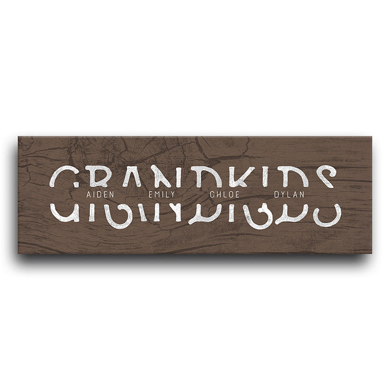 Lodge Grandkids Personalized Canvas Art