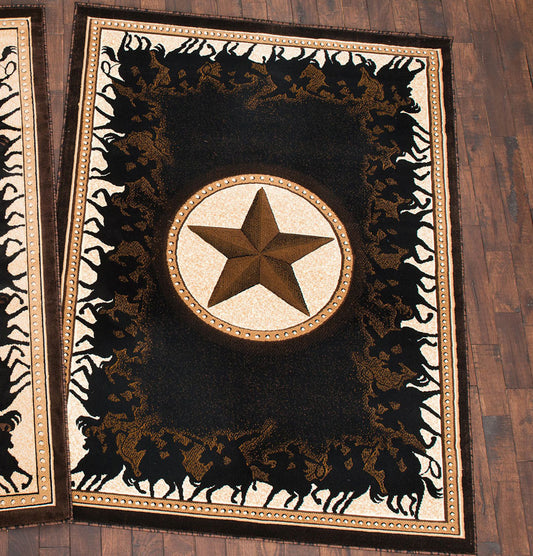 Lone Star Riders Black Rug Collection