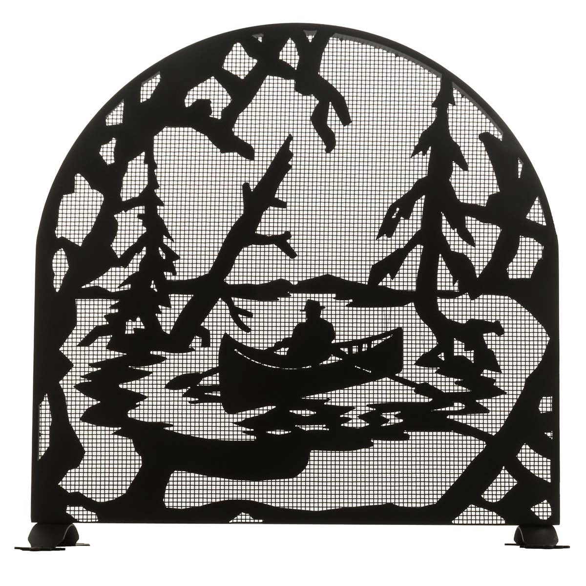 Lake Canoe Arched Fireplace Screen