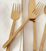 Square Handled Golden Forks - Set of 4