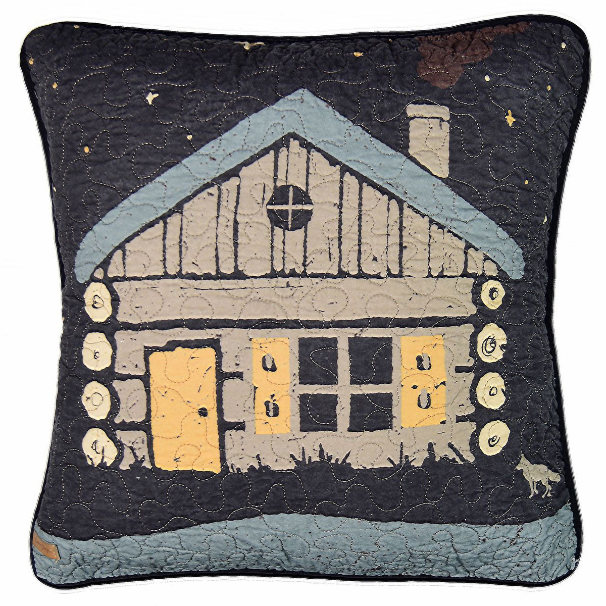 Midnight Cabin Square Pillow