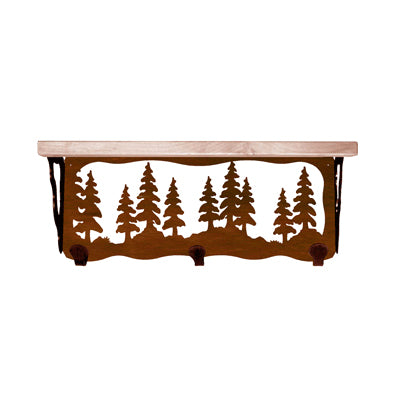 Pine Trees 20 Inch Pine Hook Shelf