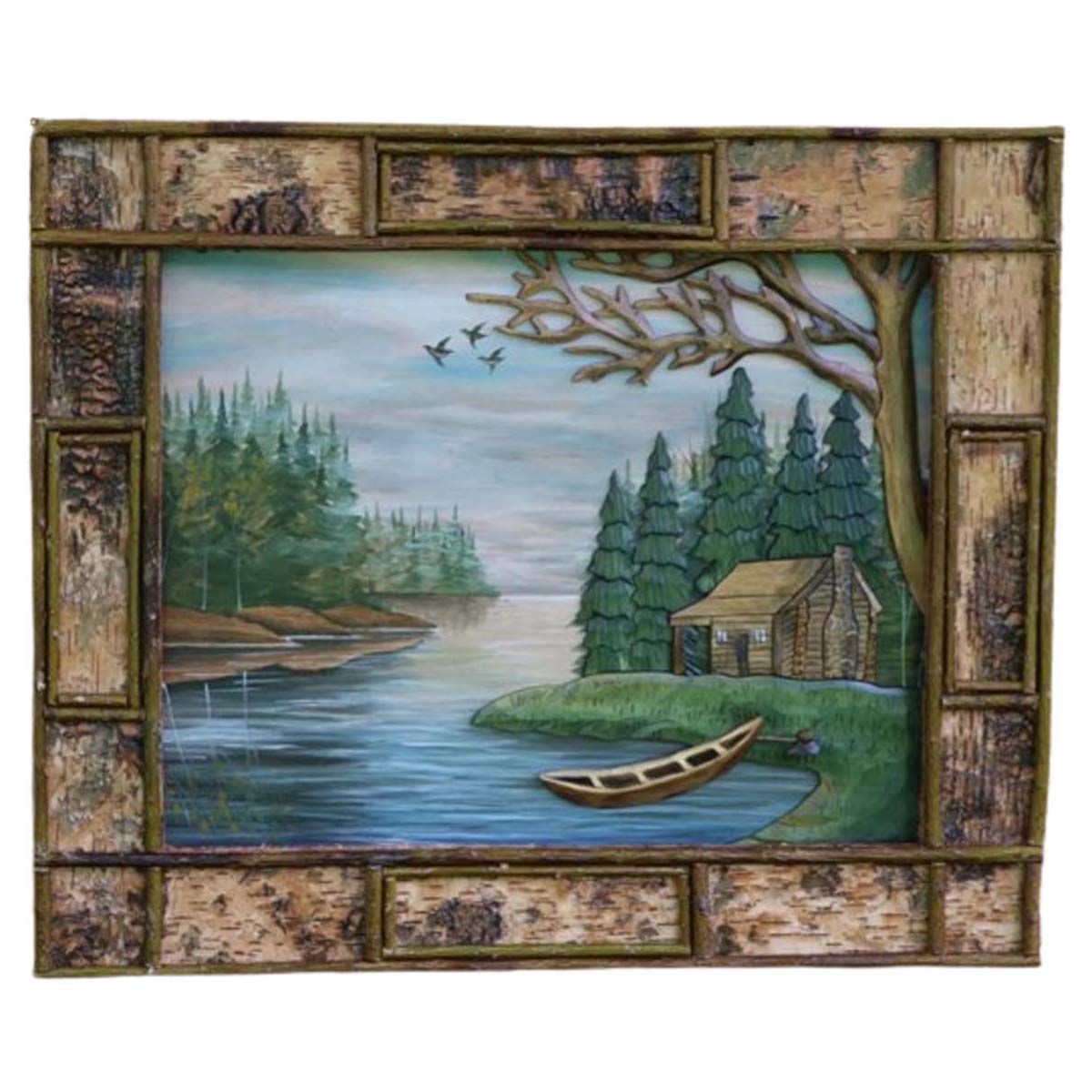 Rustic Lakeside Cabin Wall Art