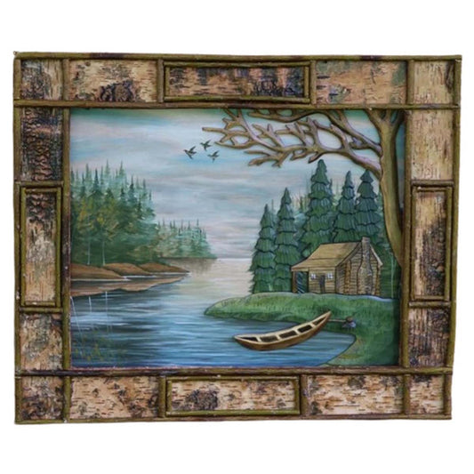 Rustic Lakeside Cabin Wall Art
