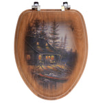 Lakeside Cabin Wood Toilet Seat - Elongated