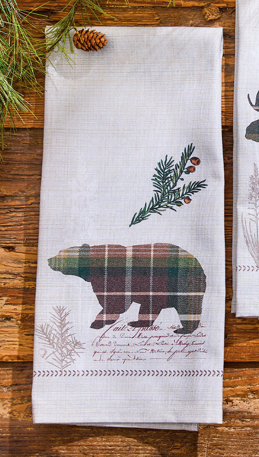 Northwoods Plaid Bear Dishtowel