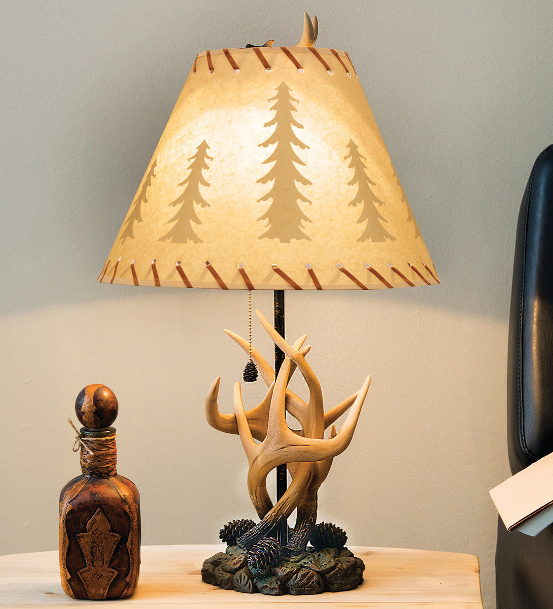 Antler & Pinecone Table Lamp - SALE