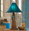 Santa Cruz Turquoise Table Lamp with Rawhide Shade - OUT OF STOCK UNTIL 06/17/2026