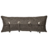 Gray Leather & Conchos Leather Pillow - Leather Back