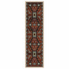 Tribal Rain Red Rug - 2 x 8