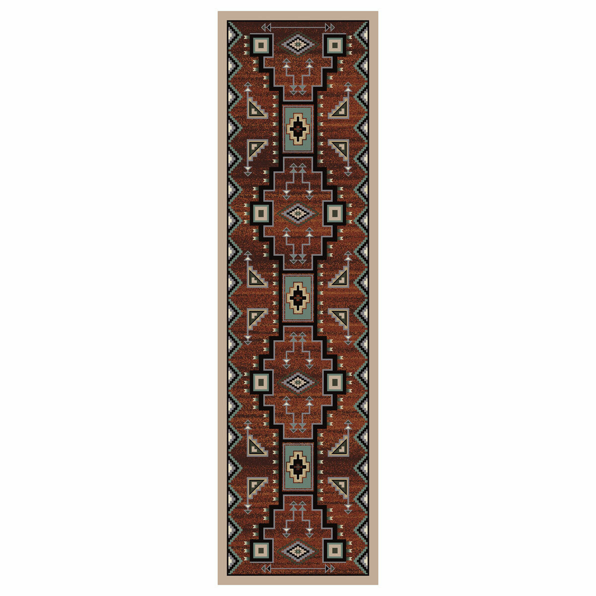 Tribal Rain Red Rug - 2 x 8