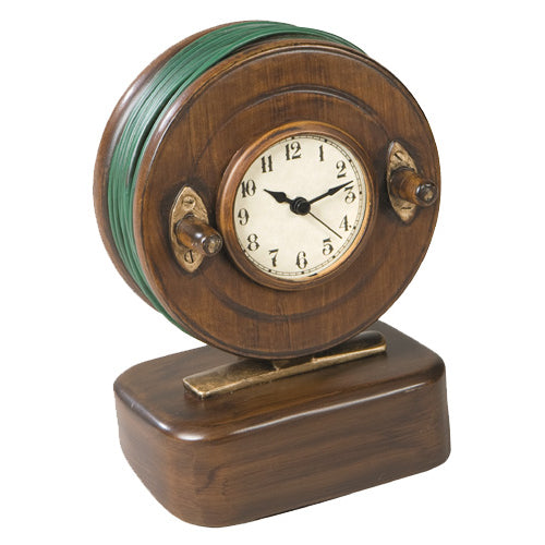 Vintage Wooden Look Fly Reel Clock