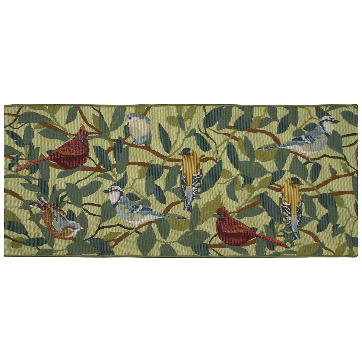 Green Songbird Branch Floor Mat - 2 x 5