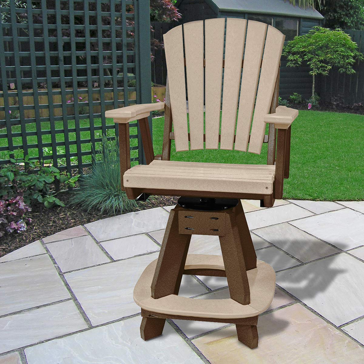 Beckett Swivel Counter Stool - Weatherwood & Brown