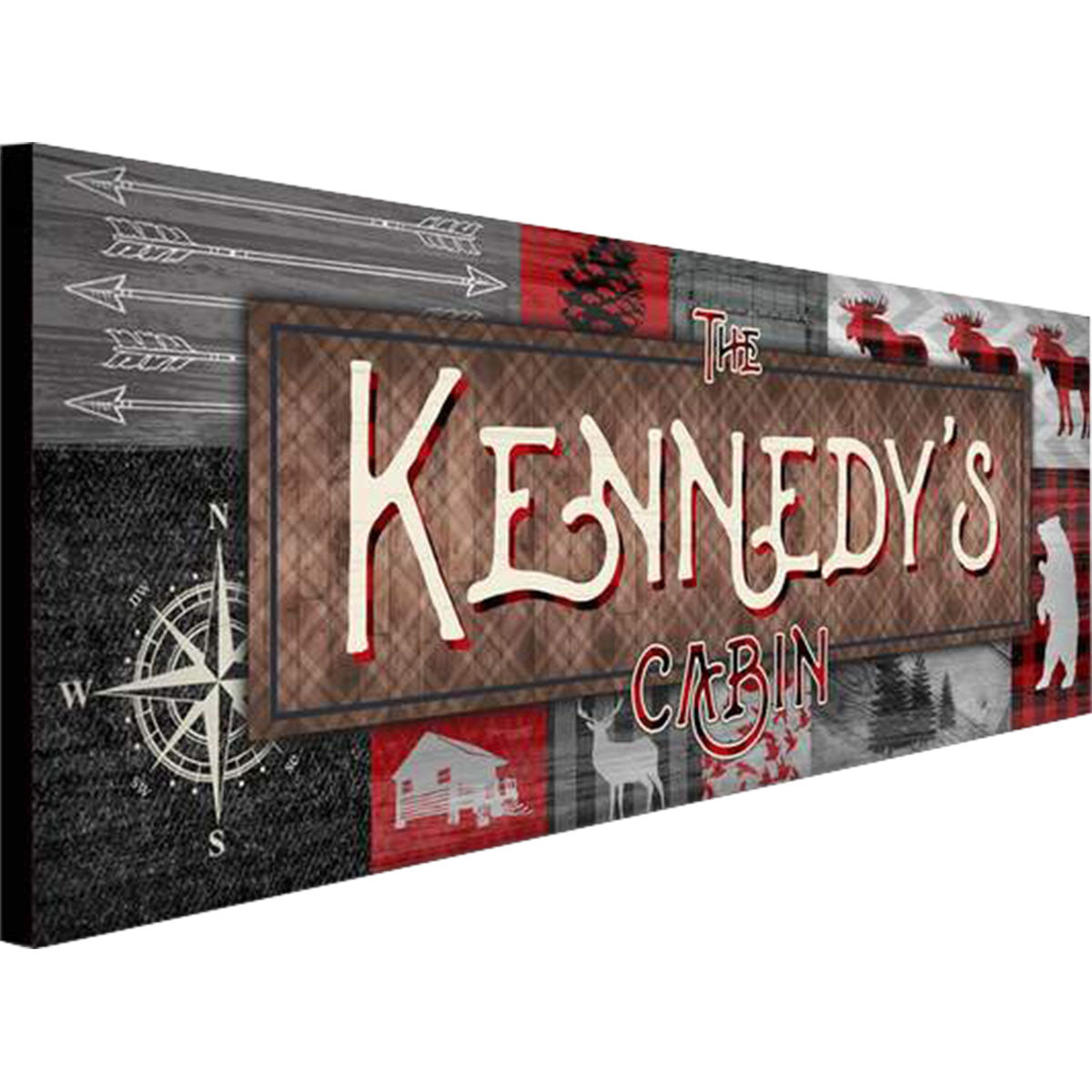 Woodland Plaid Personalized Stretched Canvas