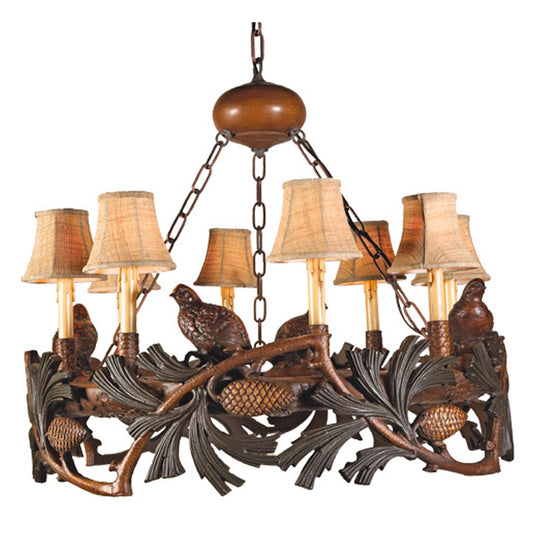 Short Tailed Quail Chandelier