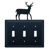 Wrought Iron Deer Triple Switch Cover