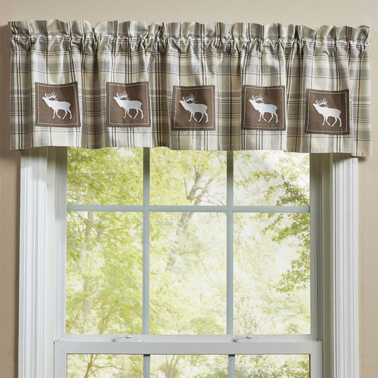 Elk Calls Plaid Valance