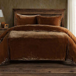Copper Luxe Velvet Duvet Cover Set - Queen