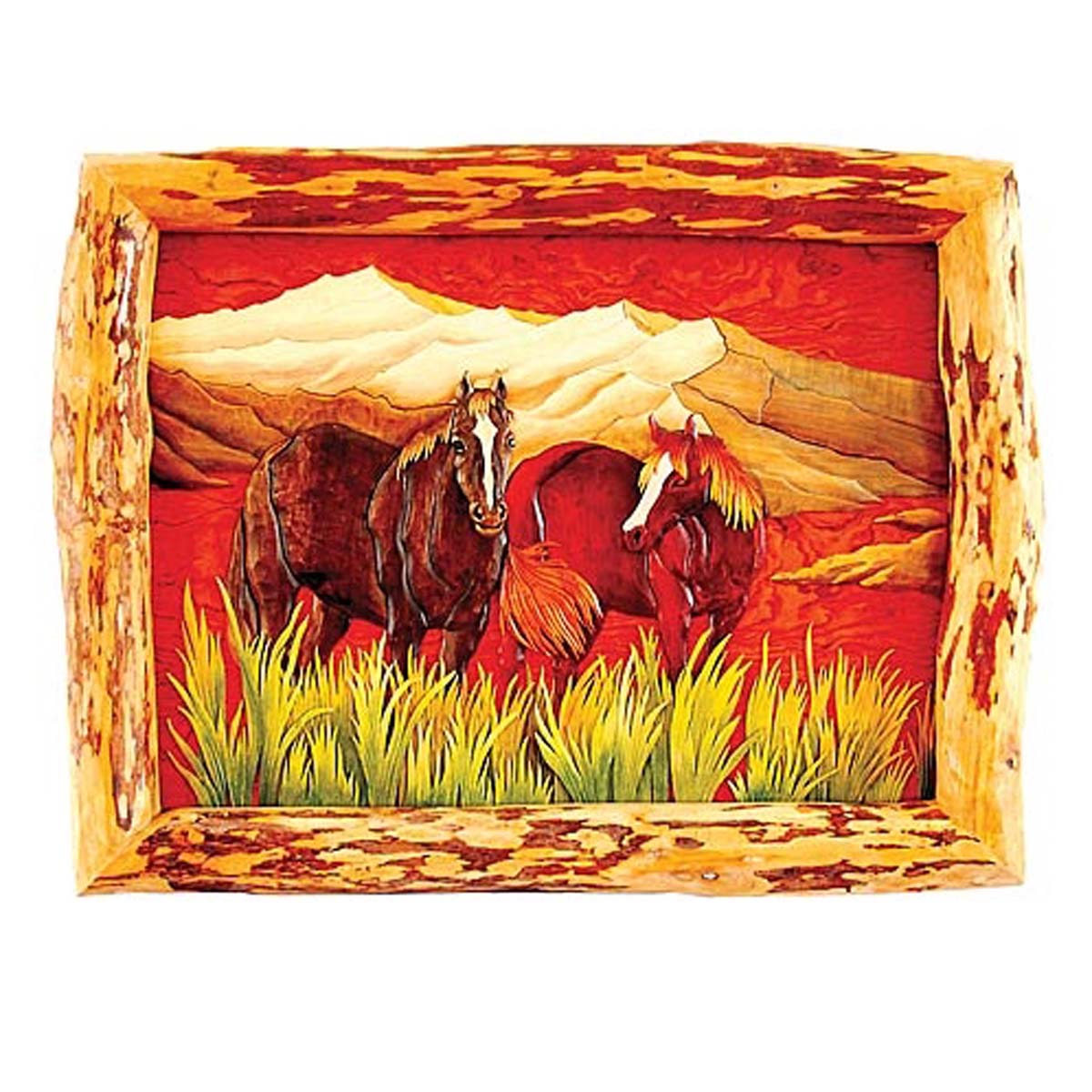 Mountain Summer Horses Wall Art - Small