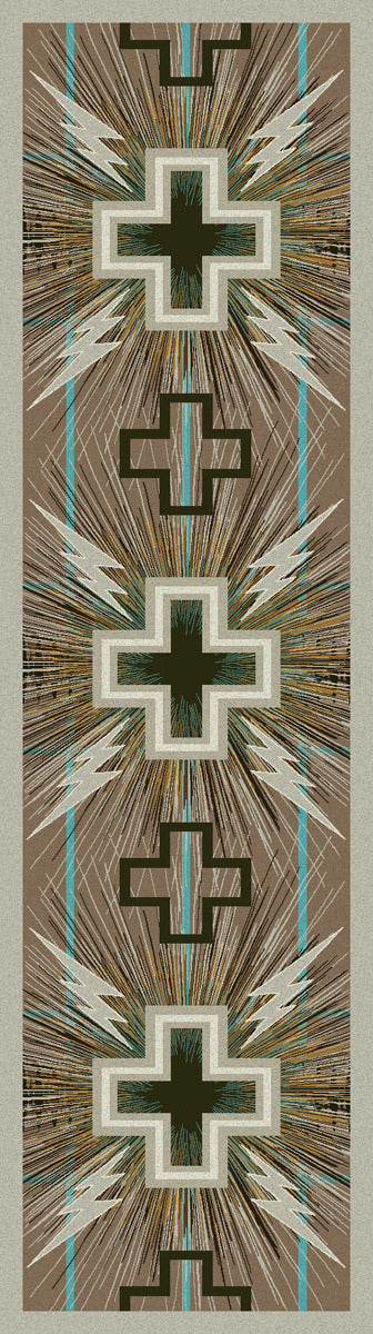 Temple Gray & Turquoise Rug - 2 x 8