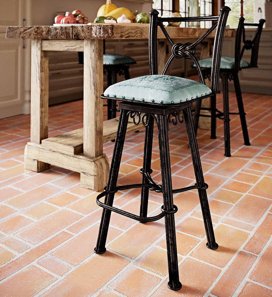 Coronado Swivel Barstool w/Arms - Colonial Turquoise