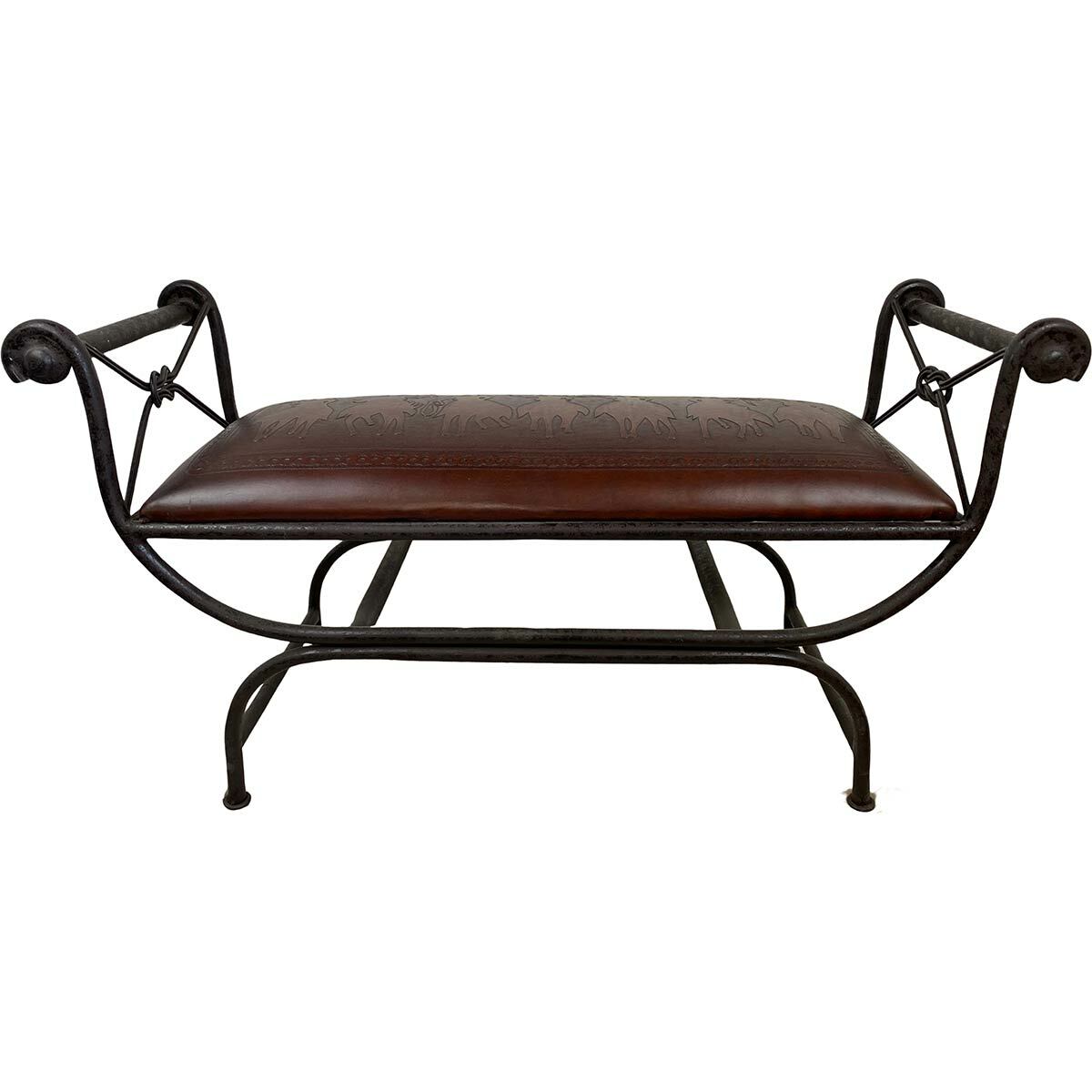 Double Vanity Bench - Posse & Antique Brown