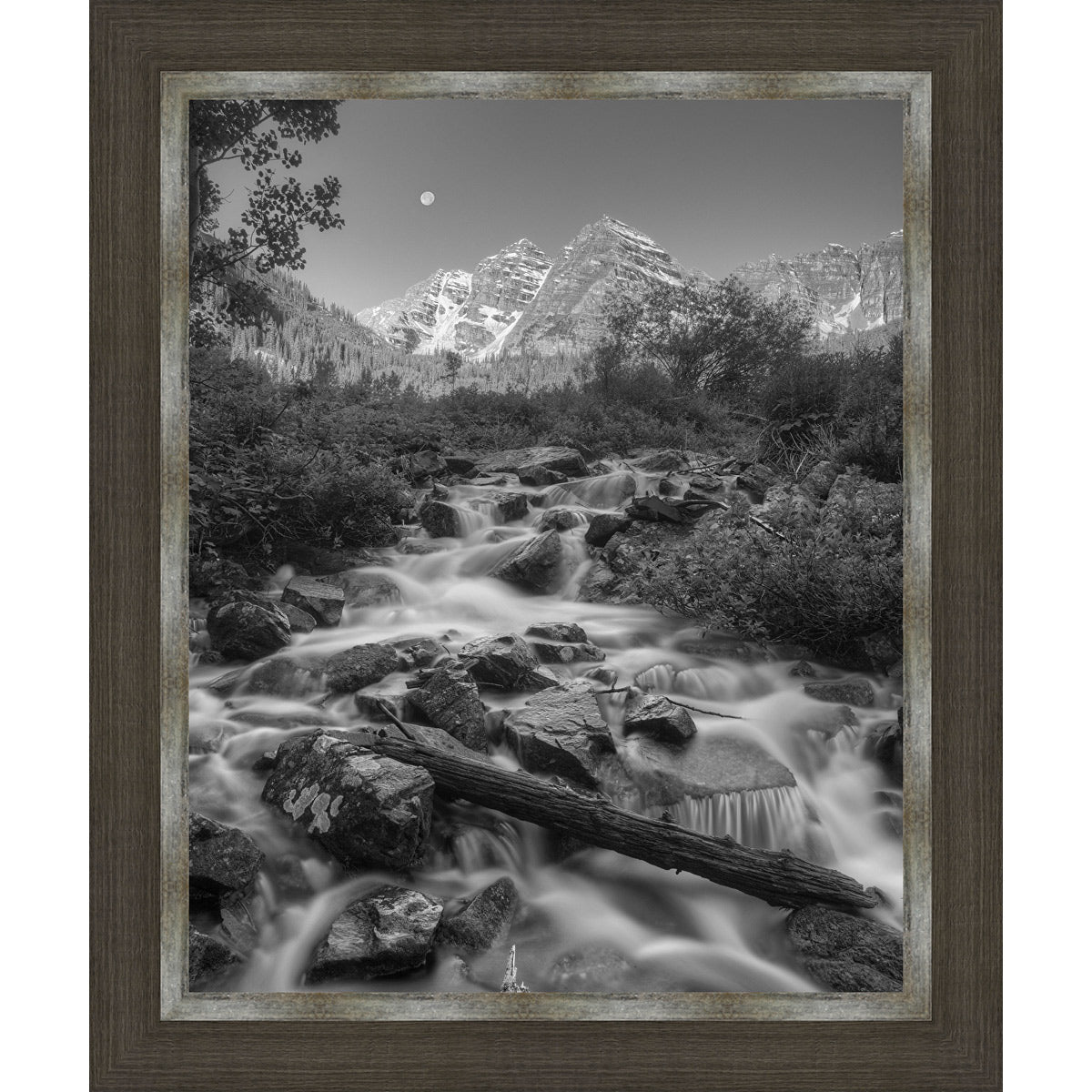 Mountain Stream Serenity Framed Canvas
