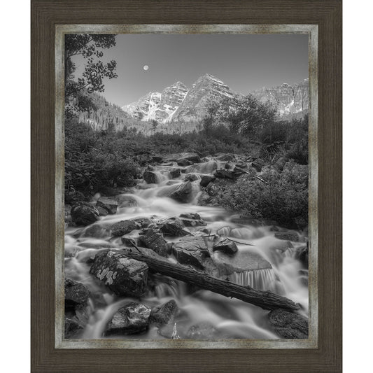 Mountain Stream Serenity Framed Canvas