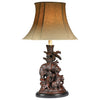 There You Are Black Forest Lamp with Linen Shade