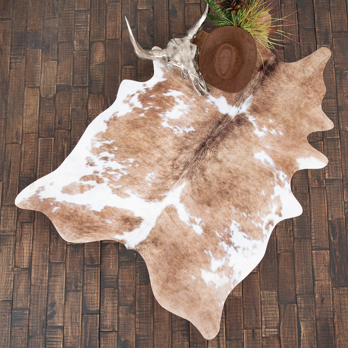 Light Brindle Cowhide Rug - Large